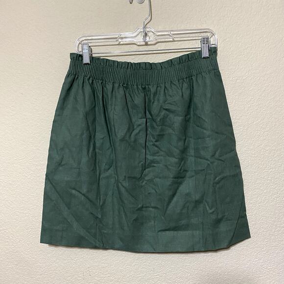 NWT FLAW J.Crew Factory Linen-Cotton Blend City Skirt A-Line Size 8 Linen Work - Picture 4 of 7